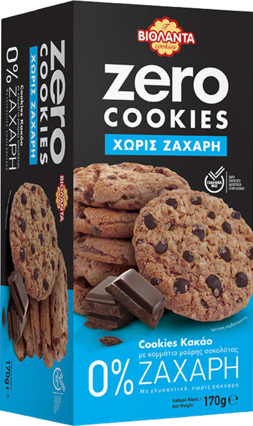 Doppelkekse Kakao mit dunklen Schokostückchen, ohne Zuckerzusatz – Violanta, 24 × 170 g (4,08 kg)