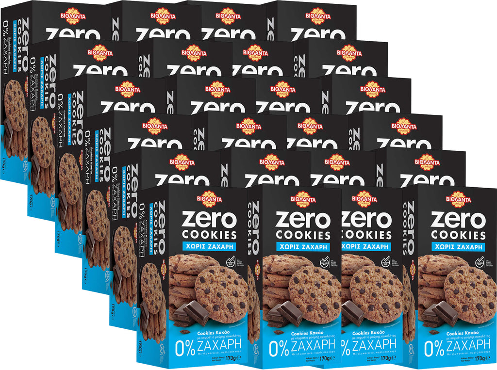 Doppelkekse Kakao mit dunklen Schokostückchen, ohne Zuckerzusatz – Violanta, 24 × 170 g (4,08 kg)