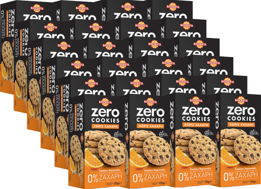 Doppelkekse Orange mit dunklen Schokostückchen, ohne Zuckerzusatz – Violanta, 24 × 170 g (4,08 kg)