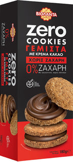 Gefüllte Doppelkekse mit Kakao-Creme, ohne Zuckerzusatz – Violanta, 10 × 180 g (1,8 kg)