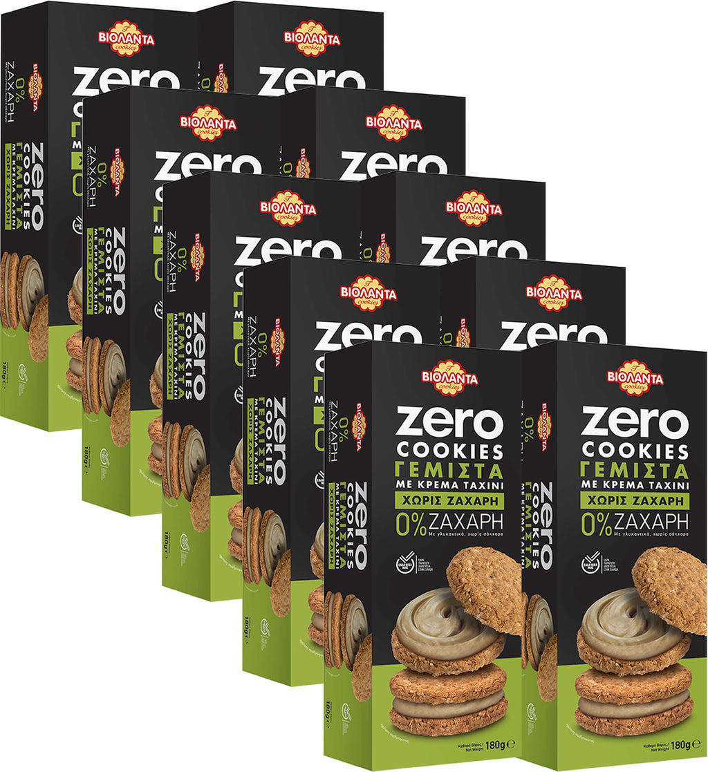 Gefüllte Doppelkekse mit Tahini-Creme, ohne Zuckerzusatz – Violanta, 10 × 180 g (1,8 kg)
