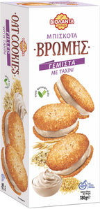Gefüllte Hafer-Doppelkekse mit Tahini-Creme aus Griechenland – Violanta, 12 × 180 g (2,16 kg)