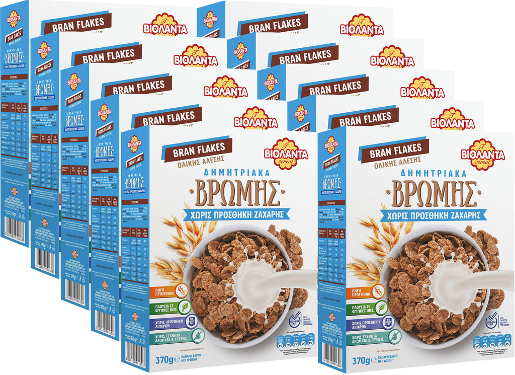 Mehrkorn-Flakes ohne Zuckerzusatz aus Griechenland – Violanta, 10 × 370 g (3,7 kg)