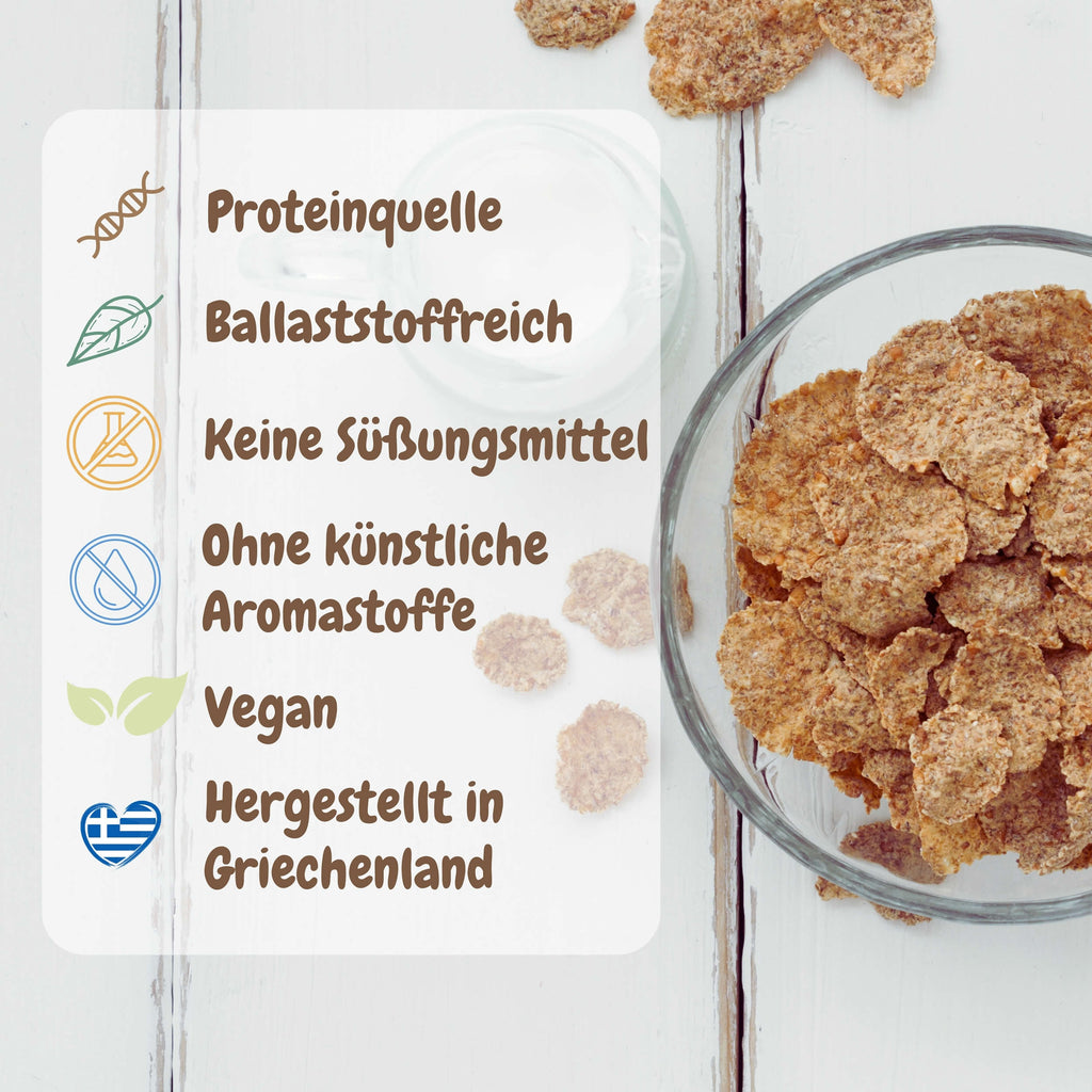 Mehrkorn-Flakes ohne Zuckerzusatz aus Griechenland – Violanta, 10 × 370 g (3,7 kg)