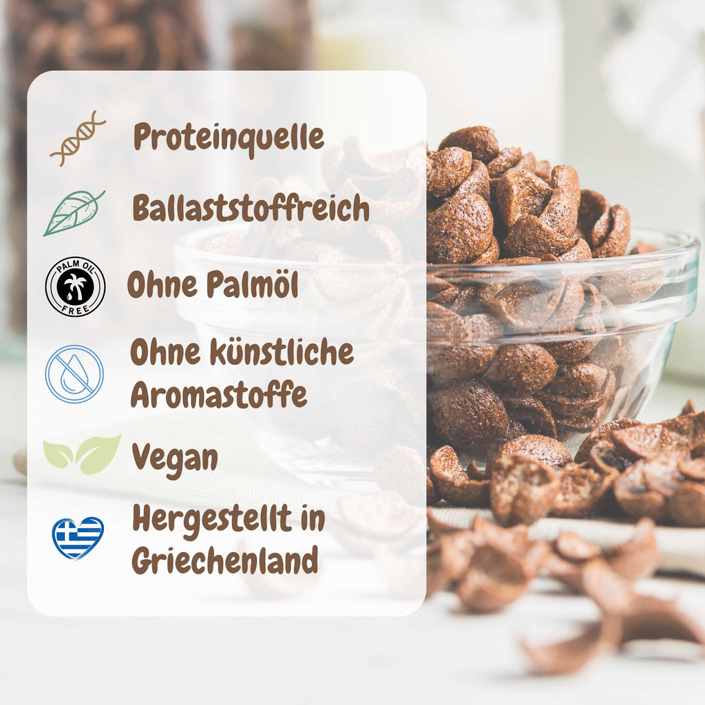 Bran Flakes mit dunkler Schokolade, 20 % Protein – Violanta, 10 × 370 g (3,7 kg)