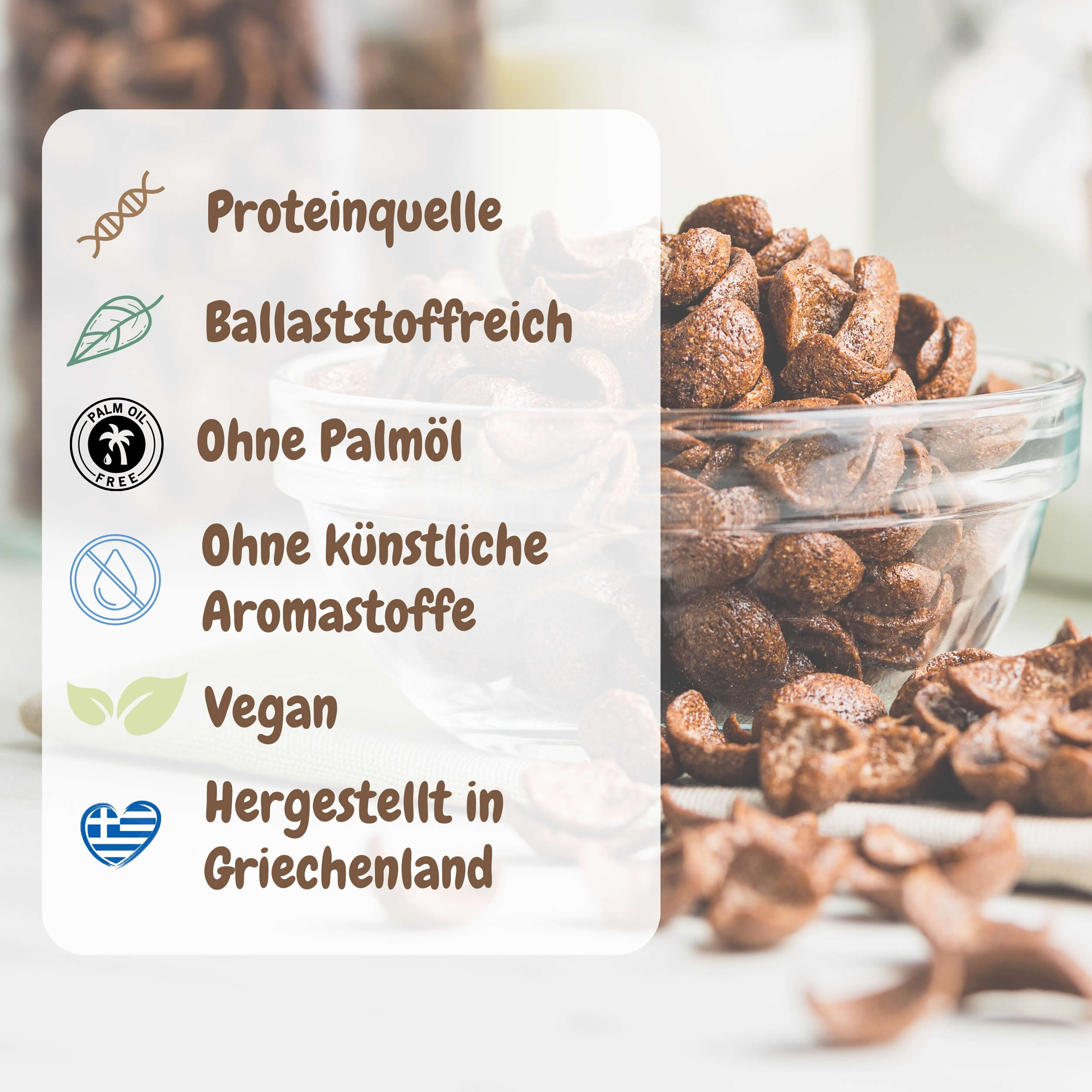 Bran Flakes mit dunkler Schokolade, 20 % Protein – Violanta, 10 × 370 g (3,7 kg)