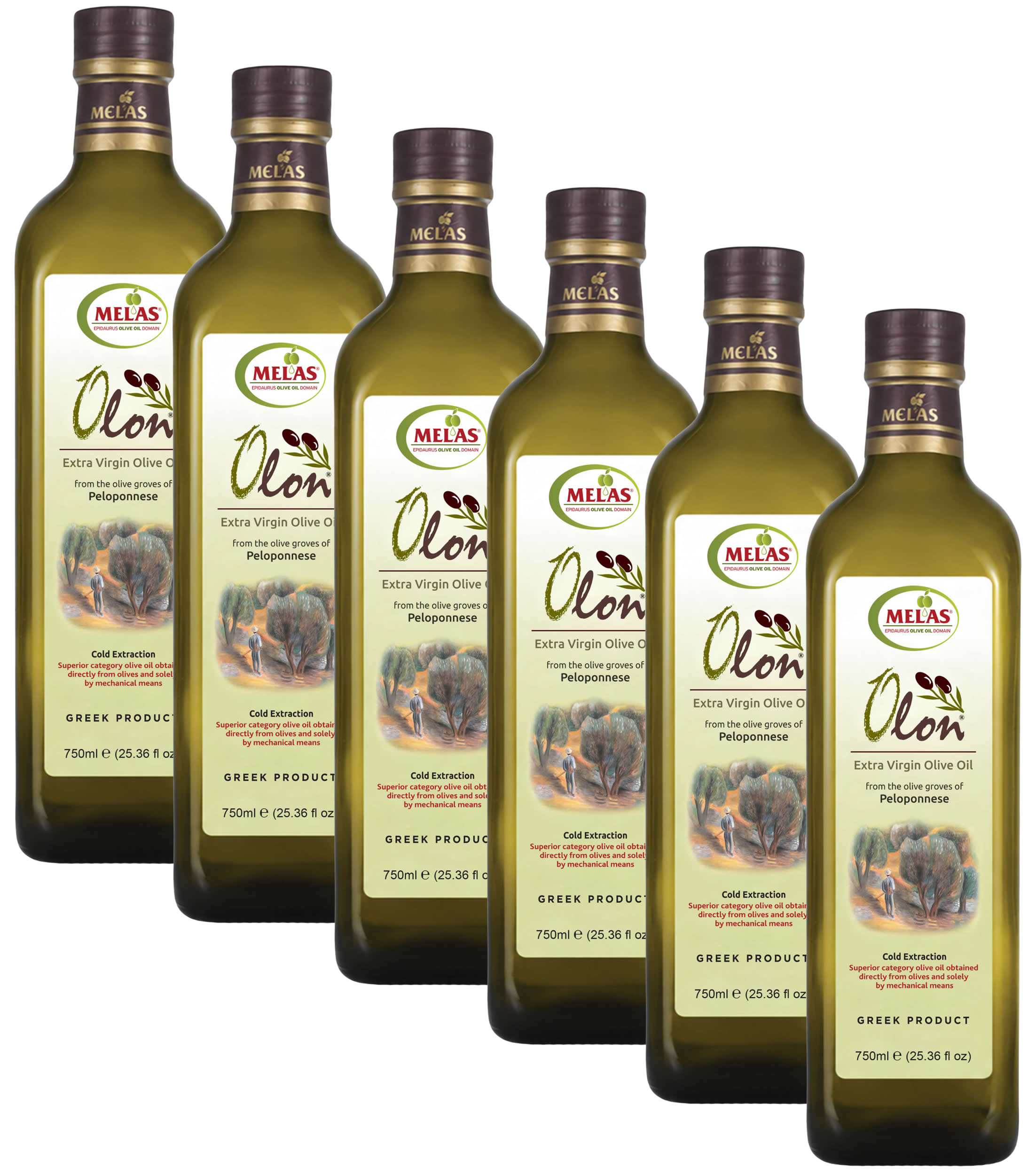 Extra Natives Olivenöl aus Griechenland, kaltgepresst – OLON, 6 × 750 ml (4,5 l)