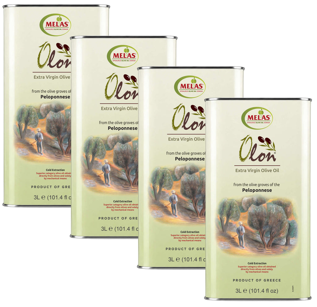 Extra Natives Olivenöl aus Griechenland, kaltgepresst – OLON, 4 × 3 l (12 l)