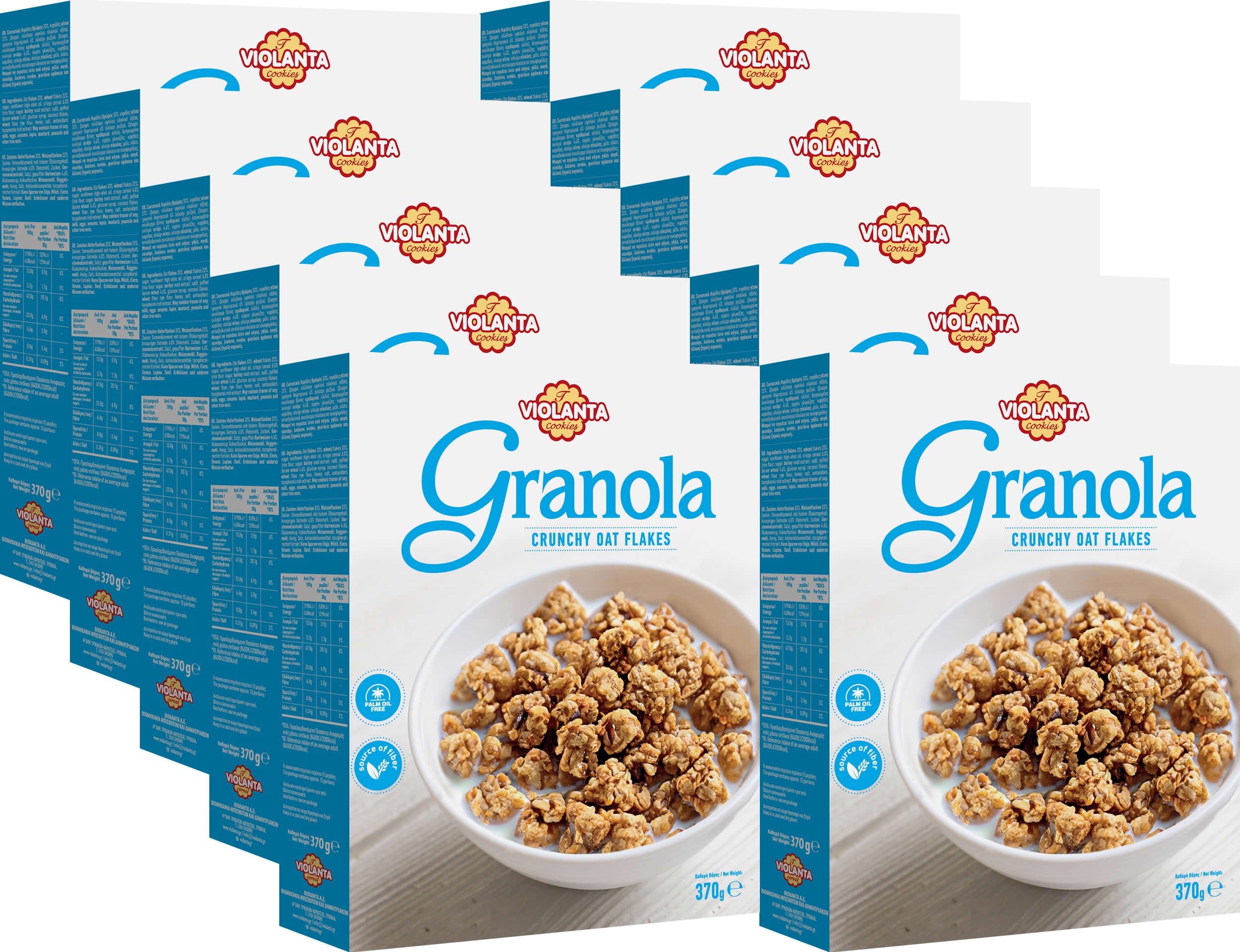 Hafer-Granola gebacken aus Griechenland – Violanta, 10 × 370 g (3,7 kg)